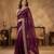 Wine Color Beeds Work Silk Blend Saree