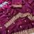 Wine Color Beeds Work Silk Blend Saree