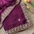 Wine Color Beeds Work Silk Blend Saree