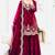 red color cording embroidery sequin work kurti sharara set