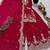 red color cording embroidery sequin work kurti sharara set