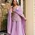 Light lavender silk  party wear embroidery sharara suit set
