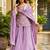 Light lavender silk  party wear embroidery sharara suit set