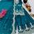 teal color cording embroidery sequin work kurti sharara set