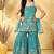 Girls firozi embroidered kurta sharara set with dupatta