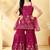 Girls pink embroidered kurta sharara set with dupatta