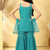 Girls firozi embroidered kurta sharara set with dupatta