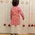 Peach pink printed cambric cotton kurta set