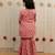 Peach pink printed cambric cotton gharara set