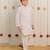 Off white printed cotton kurta set
