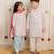 Off white printed cotton kurta set