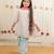 Off white printed cotton kurti set