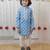 Powder blue printed cambric cotton kurta set