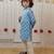 Powder blue printed cambric cotton kurta set