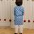 Powder blue printed cambric cotton kurta set