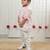 Off white printed cotton kurta set