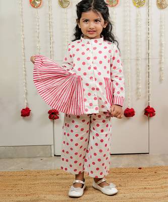 Off white printed cotton co ord set 1