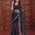 Black Color Beads Work Net Saree