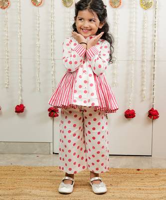 Off white printed cotton co ord set 2