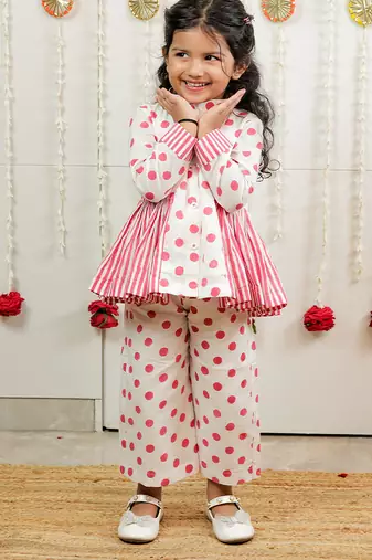 Off white printed cotton co ord set
