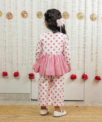 Off white printed cotton co ord set 3