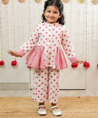 Off white printed cotton co ord set 4