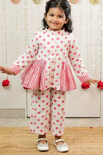 Off white printed cotton co ord set