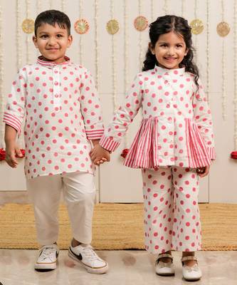 Off white printed cotton co ord set 5