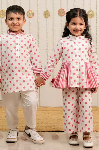 Off white printed cotton co ord set