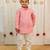 Pink peach printed cambric cotton kurta set