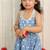Powder blue printed cambric cotton kurti dress and dupatta
