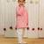 Pink peach printed cambric cotton kurta set