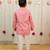 Pink peach printed cambric cotton kurta set