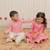 Pink peach printed cambric cotton kurta set