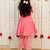 Pink peach embroidered georgette angrakha kurti set