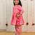 Pink peach embroidered georgette angrakha kurti set