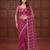 Magenta Color Beads Work Net Saree