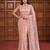 Peach Color Beads Work Net Saree