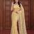 Yellow Color Beads Work Net Saree
