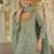 Light teal dola silk embroidered work palazzo set with dupatta