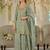 Light teal dola silk embroidered work palazzo set with dupatta