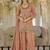 Peach dola silk embroidered work palazzo set with dupatta