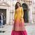 Multicolor faux georgette embroidered sharara set with dupatta