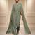 Green embroidered silk co ord set