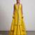 Yellow embroidered organza Lehenga set