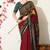 red paisley print viscose  saree with unstitched blouse piece