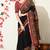 black paisley print viscose  saree with unstitched blouse piece