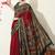 red paisley print viscose  saree with unstitched blouse piece