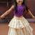 Violet and white kasavu wear skirt and top set