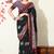 black peacock print woven border viscose  saree with unstitched blouse piece